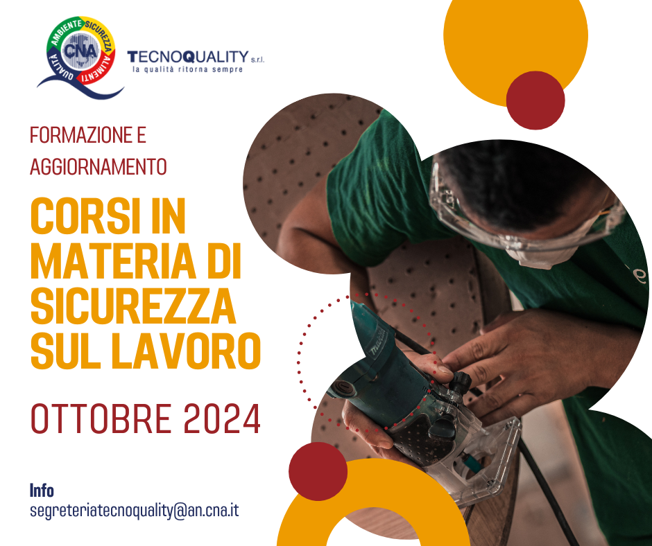  CNA Tecno Quality: i corsi di ottobre sulla sicurezza