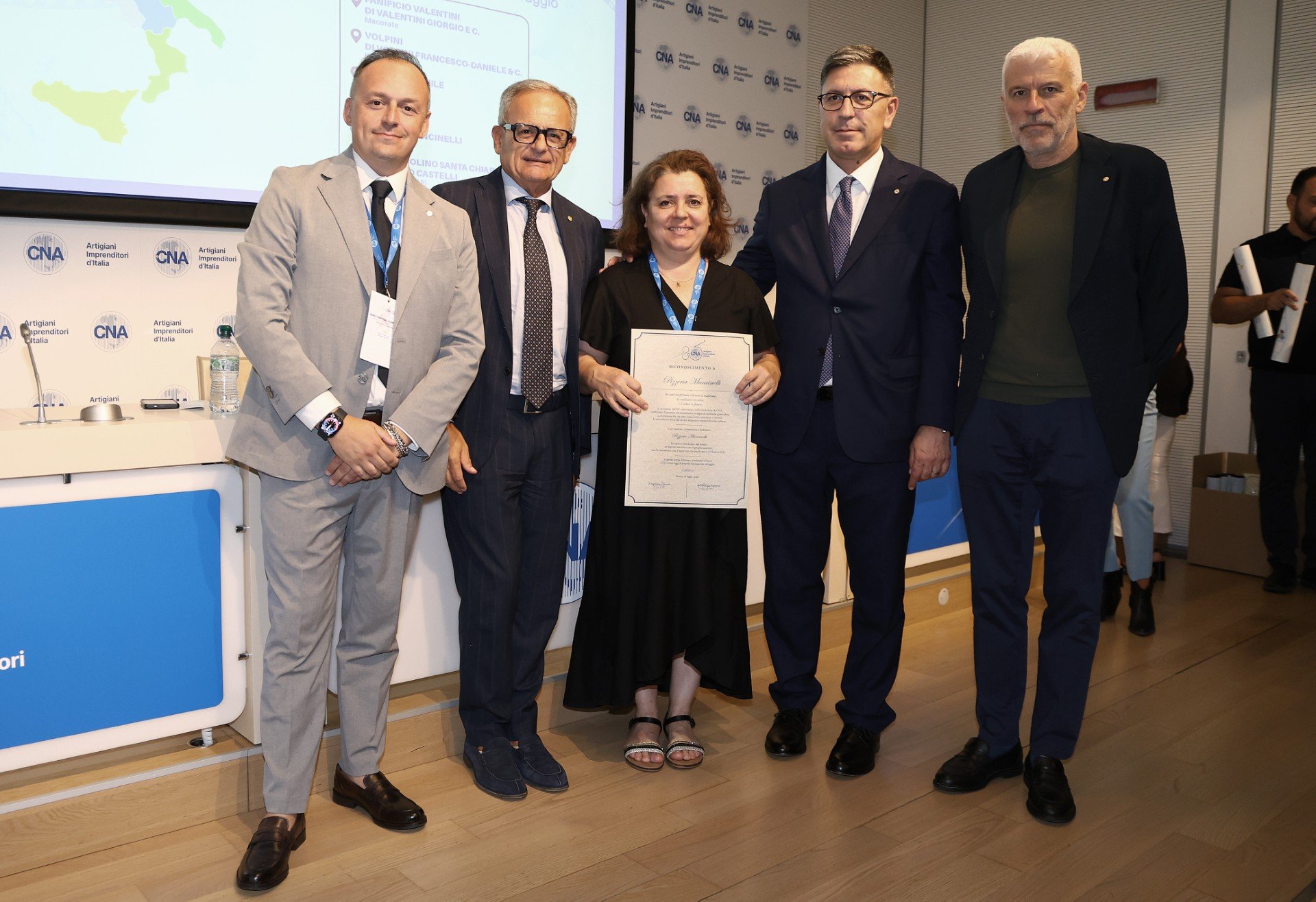  La Pizzeria Mancinelli premiata a Roma per gli 80 anni di CNA